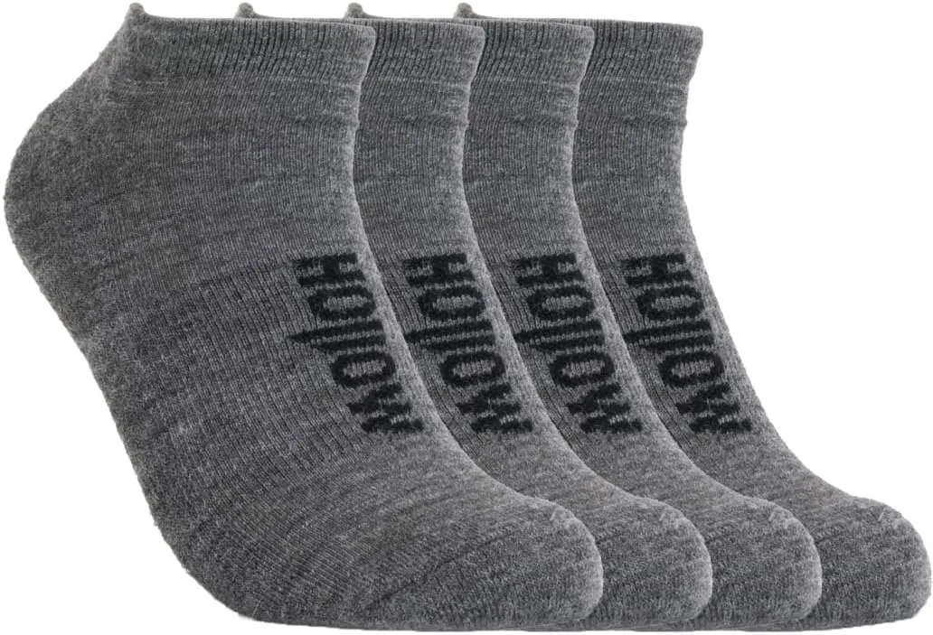 Alpaca No Show Socks for Men and Women, 2 Pack, Moisture Wicking Alpaca Socks for Hiking, Running, Outdoors, Any Season No Show Sock, Temperature Regulating, Light Compression, Large, Grey