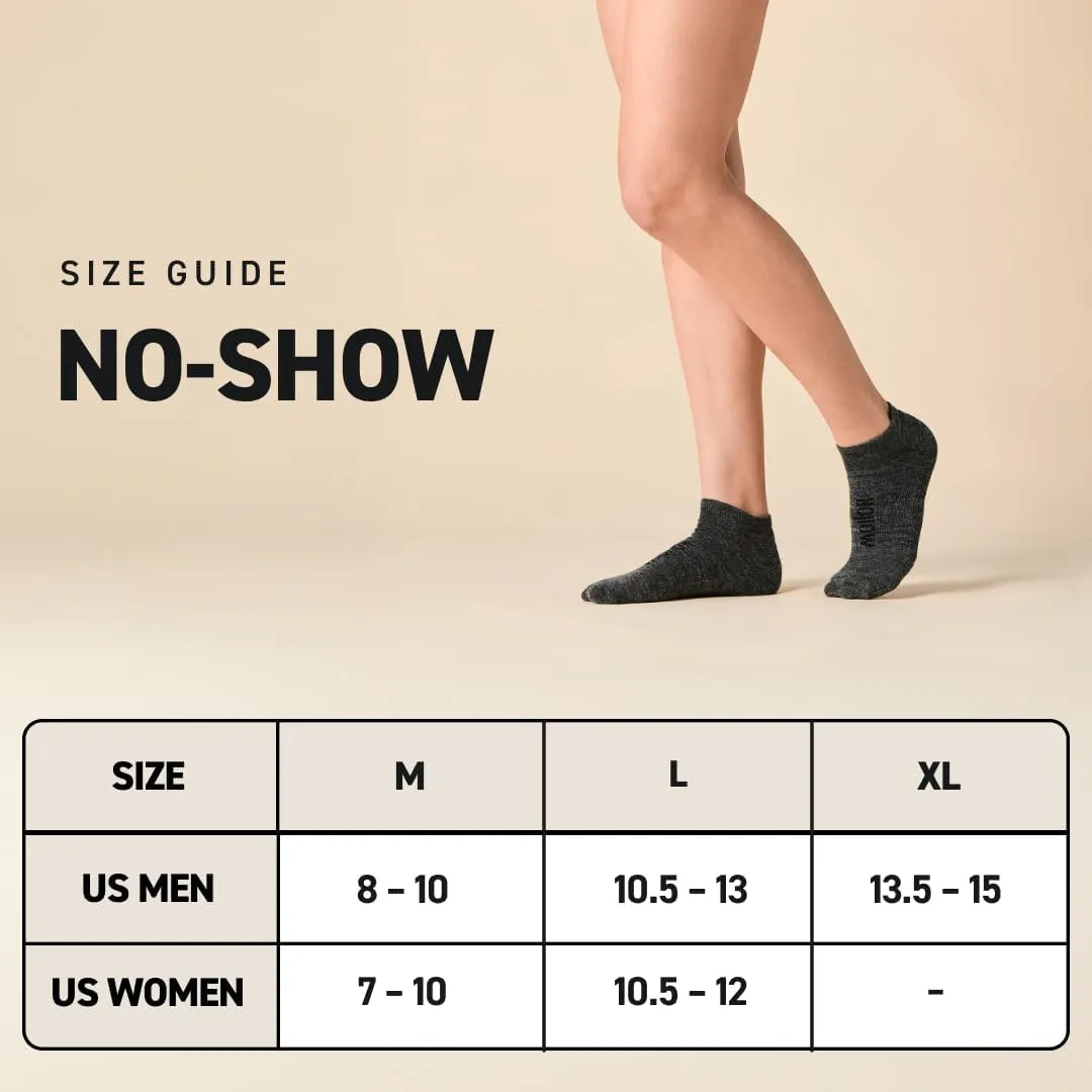 Alpaca No Show Socks for Men and Women, 2 Pack, Moisture Wicking Alpaca Socks for Hiking, Running, Outdoors, Any Season No Show Sock, Temperature Regulating, Light Compression, Large, Grey