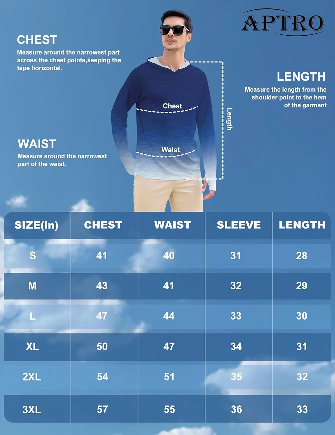 APTRO Men's UPF 50  Sun Protection Long Sleeve Hoodie Shirts UV Outdoor Fishing Shirts SPF Rash Guard Shirts for Men