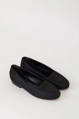 Black Satin Intrecciato Pleated Loafer