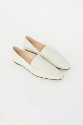 Cream Leather Minimal Loafer