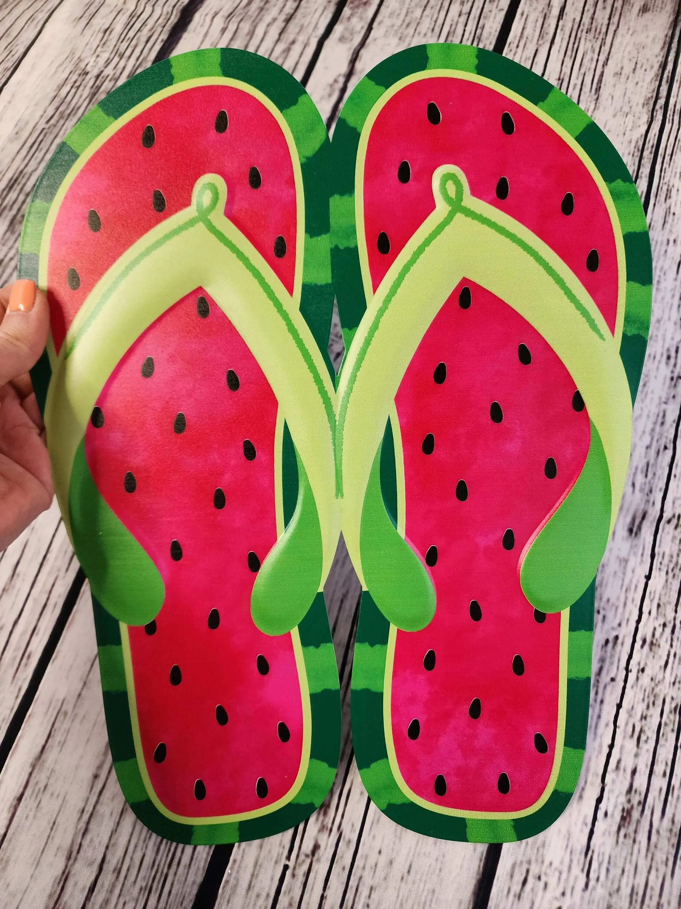 DIY Watermelon Wreath Kit With 13 Inch Watermelon Flip Flops, Summer, For Kids or Adults
