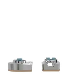 Flare Block Heel Kit 1.5 Silver Metallic