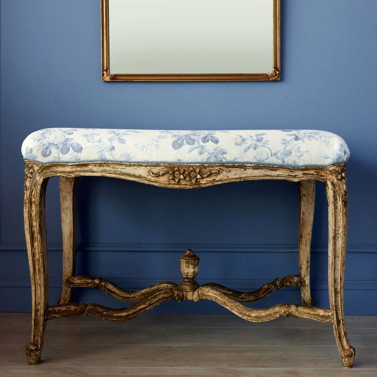 French Louis XV Style Bench in Mary Jayne