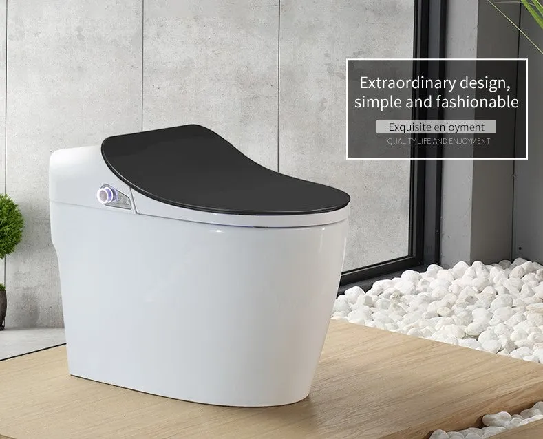 Glacier Luxury  One-Piece Smart Toilet Floor Mounted HD Screen &Remote Control Simple Fashionable Design -Red Wine