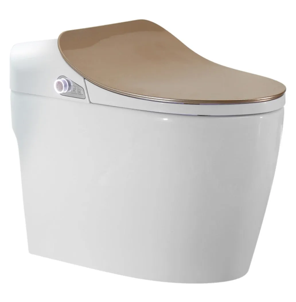 Glacier Luxury  One-Piece Smart Toilet Floor Mounted HD Screen &Remote Control Simple Fashionable Design -Red Wine