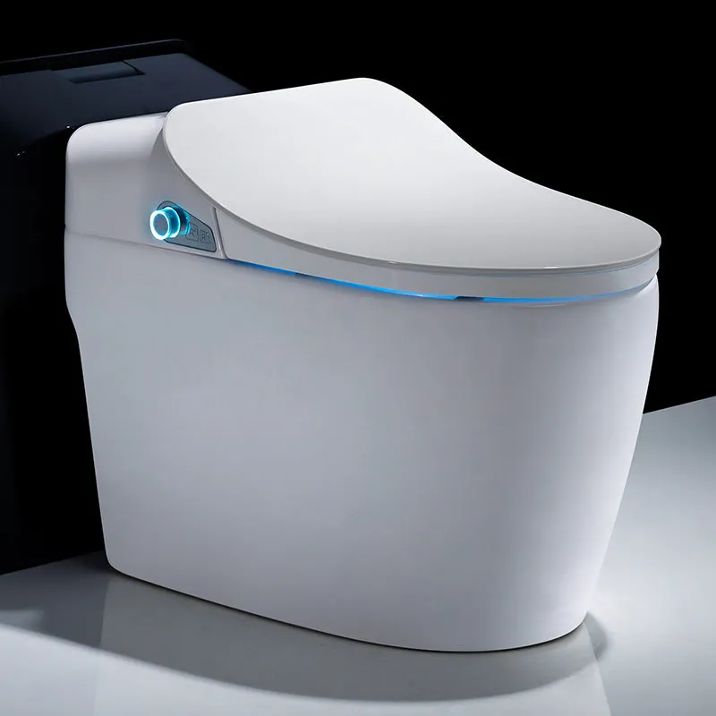 Glacier Luxury  One-Piece Smart Toilet Floor Mounted HD Screen &Remote Control Simple Fashionable Design -Red Wine
