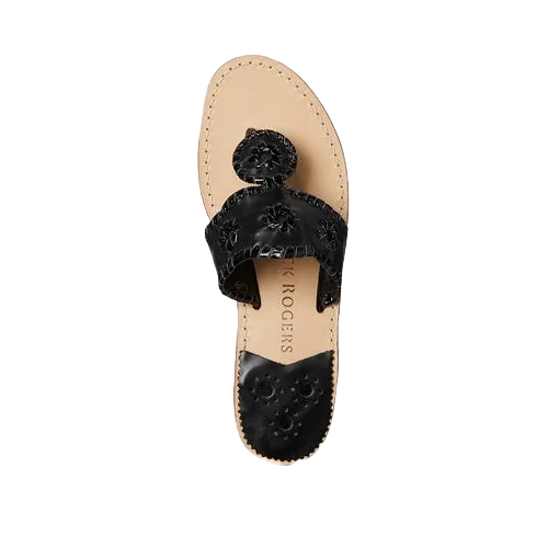 Jack Roger Ladies Slip On Black with Patent Sandals 1219SN0001004-BLKP