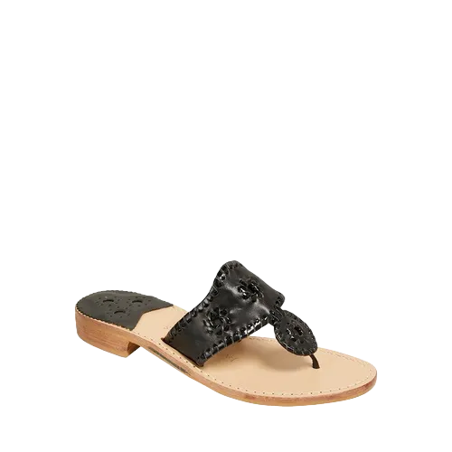 Jack Roger Ladies Slip On Black with Patent Sandals 1219SN0001004-BLKP