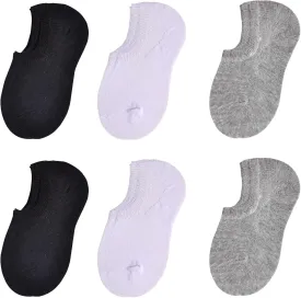 JORMATT Toddler No Show Cotton Socks for Little Girls Boys - Anti Slip Low Cut Ankle With Grips (6-12 Pairs)