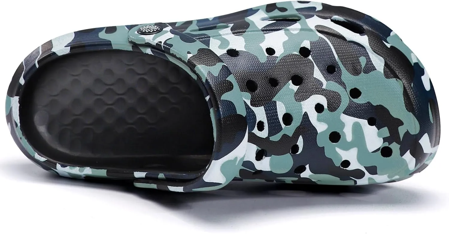 Kids Boys Girls Classic Camo Beach Clogs | Lightweight Water Sandals - Quick-Dry Non-Slip Light and Durable ??Little Kid/Big Kid??