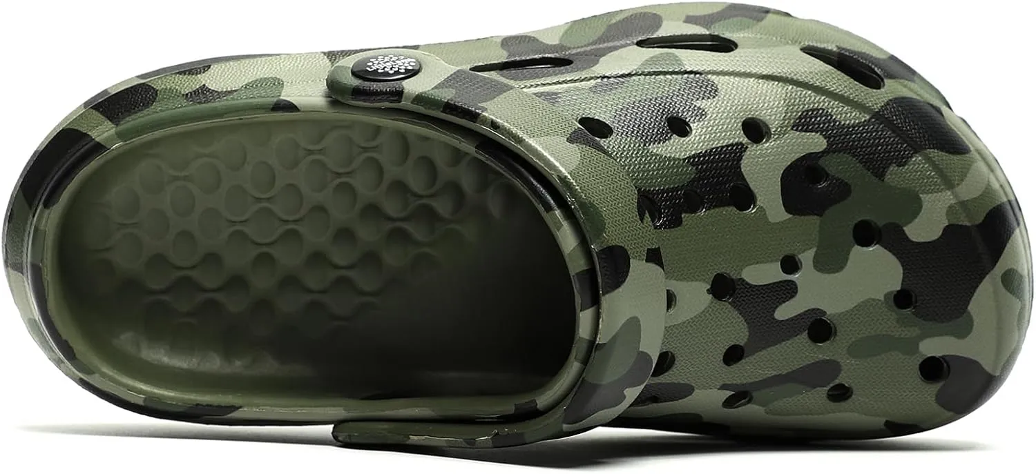 Kids Boys Girls Classic Camo Beach Clogs | Lightweight Water Sandals - Quick-Dry Non-Slip Light and Durable ??Little Kid/Big Kid??