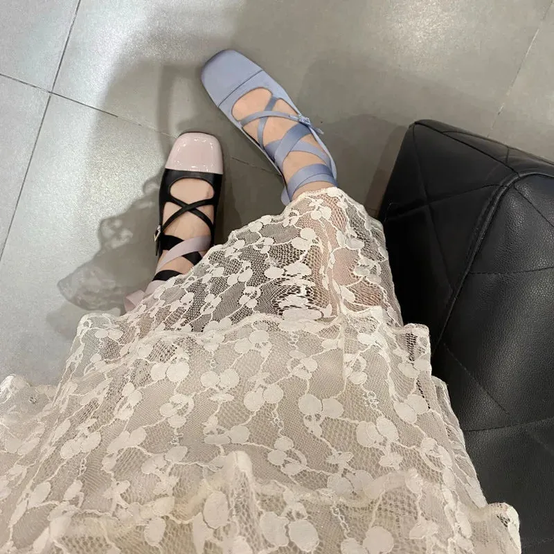 KIylethomasw Ballet Elegant Blue Black Pink Heels Round Toe Lolita Mary Janes PumpsFree Shipping Shoes On Offer Women's Sandals Summer 2024
