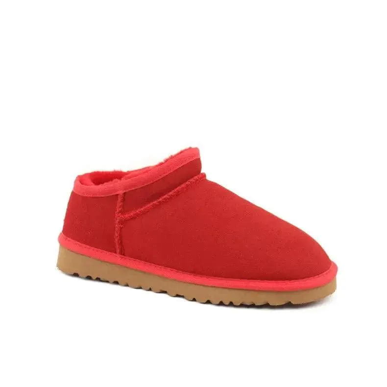 Lazy Shoes One Pedal Leather Snow Boots Women Henan Sangpo Fur One