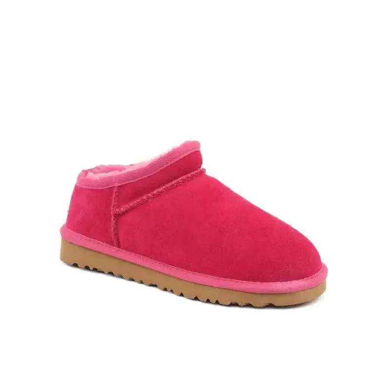 Lazy Shoes One Pedal Leather Snow Boots Women Henan Sangpo Fur One