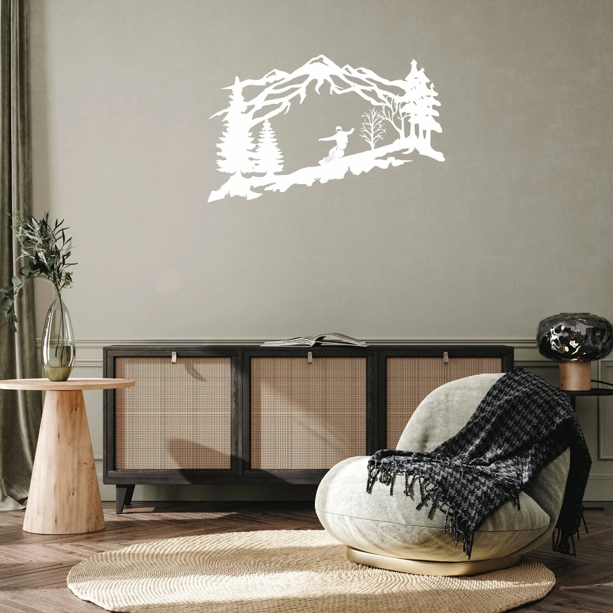 Mountain Snowboarder- Metal Wall Art