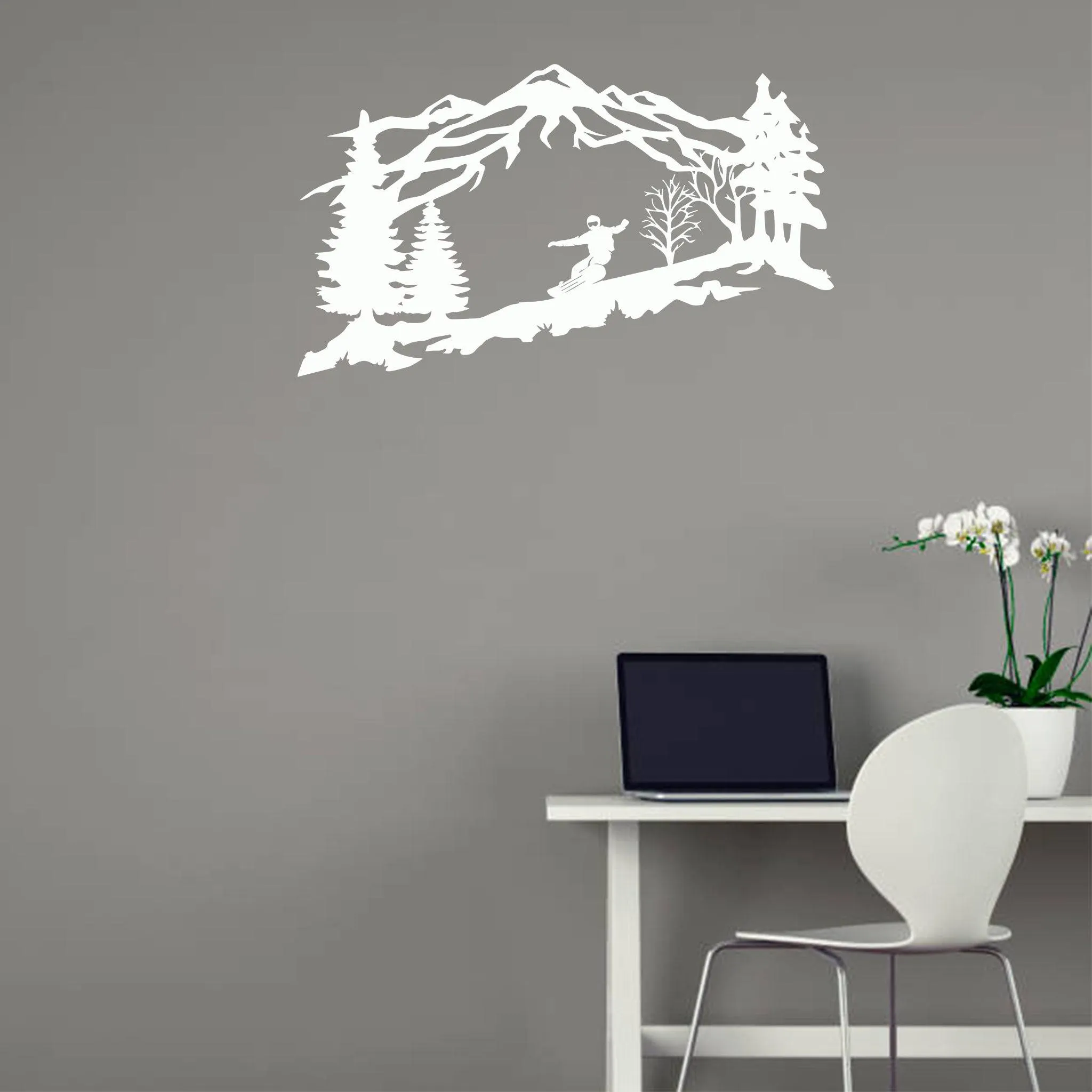 Mountain Snowboarder- Metal Wall Art