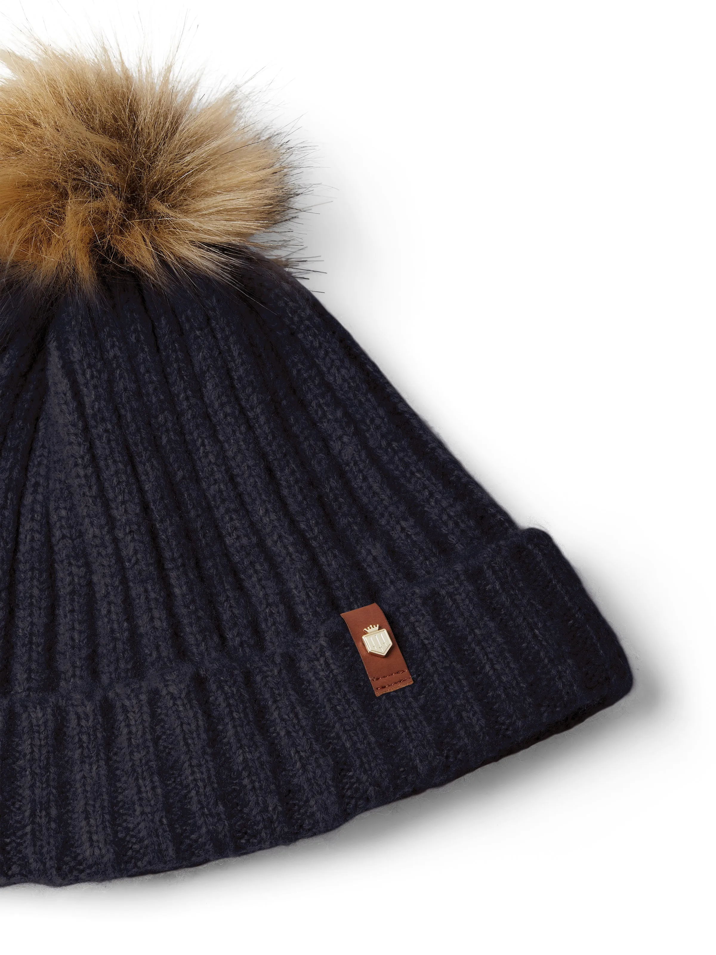 Signature Knitted Bobble Hat - Navy