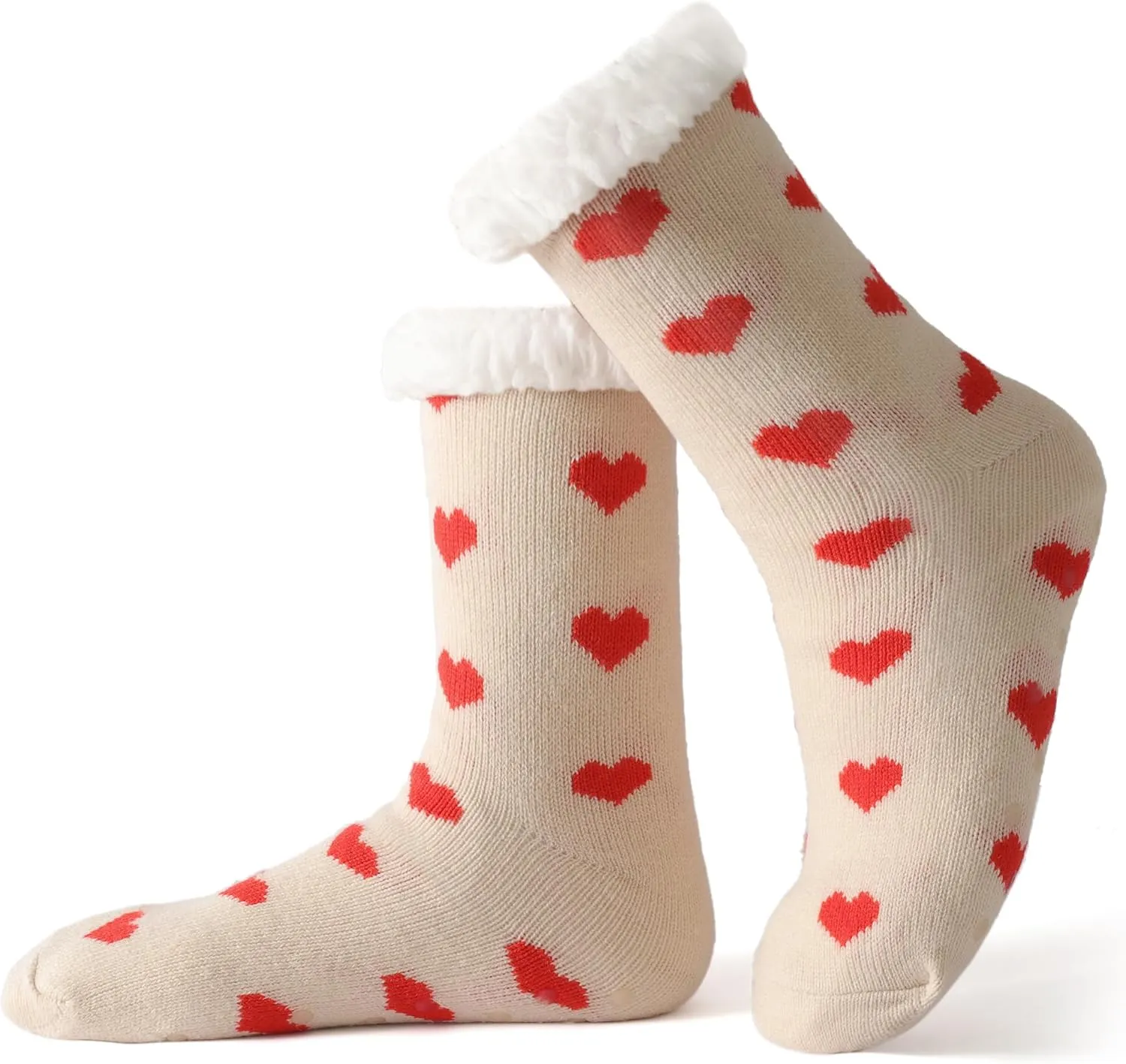 SNOOG Fleece Lined Cozy Slipper Socks with Grippers - Non Slip Fuzzy Cabin Socks