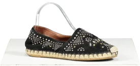 Valentino Garavani Black Stud Embellished Espadrilles UK 4 EU 37 👠