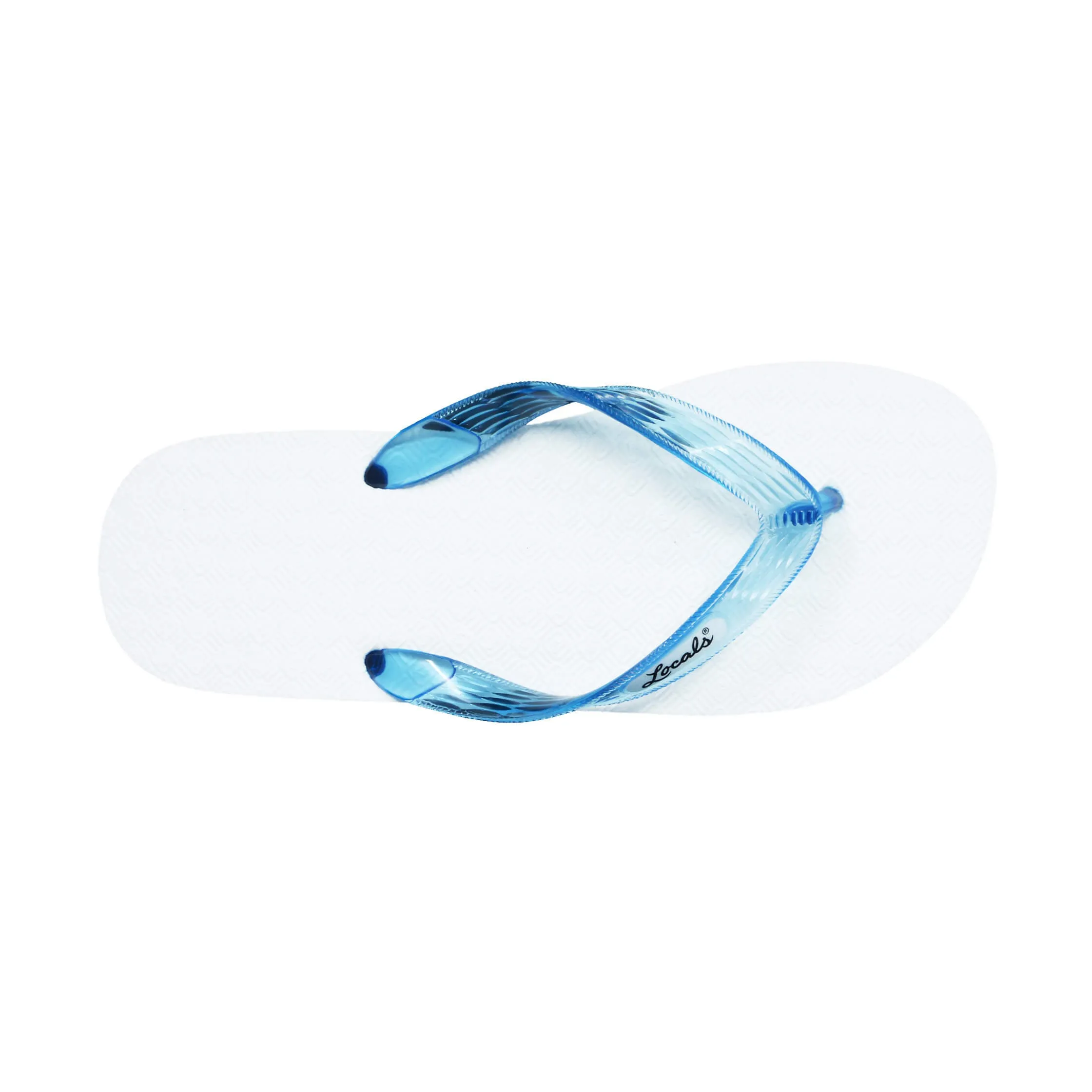 White Platform Women's Translucent Turquoise Strap Slippah